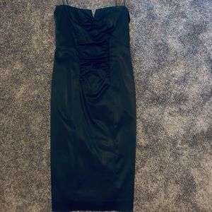 Nicole Miller Black Satin Fitted Dress